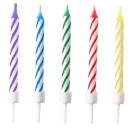 Colour spiral birthday candle, set of 10 candles
