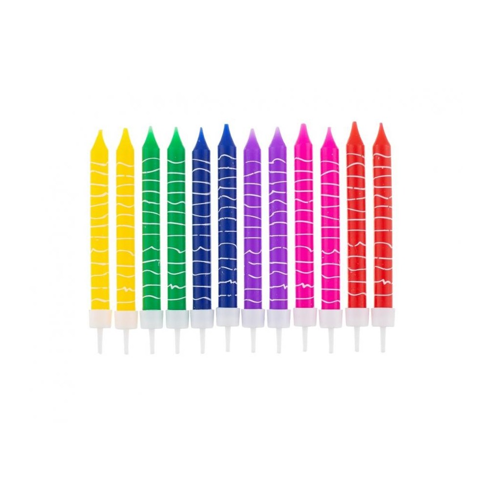 Colour Crayons birthday candle, candle set 12 pcs