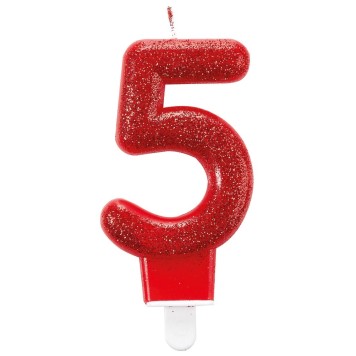 Colour sparkling cake candle, number candle 5