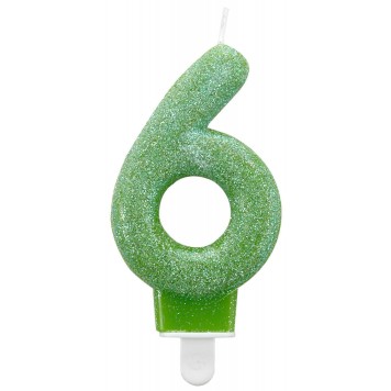 Colour glittering cake candle, number candle 6