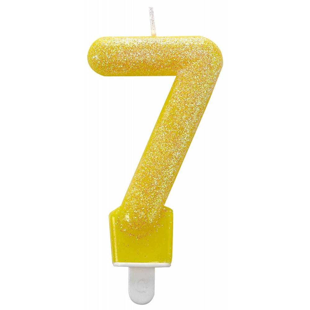 Colour Glitter cake candle, number candle 7