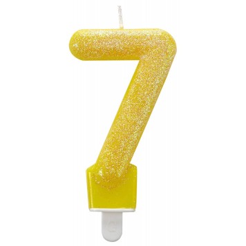 Colour Glitter cake candle, number candle 7