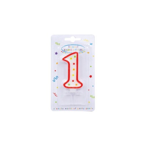 Colour birthday candle, number candle 1