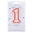 Colour birthday candle, number candle 1