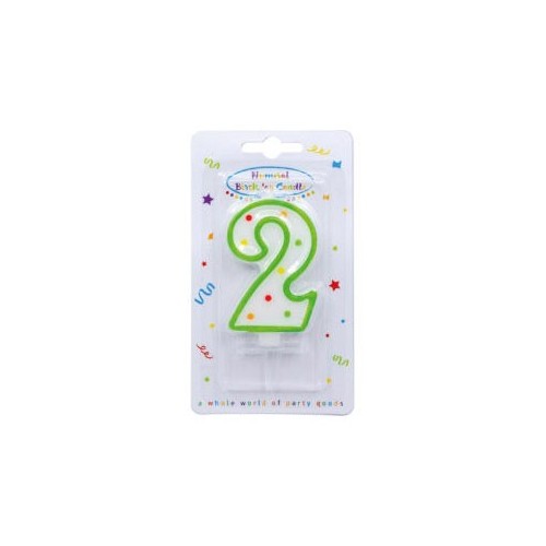 Colour birthday candle, number candle 2