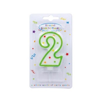 Colour birthday candle, number candle 2