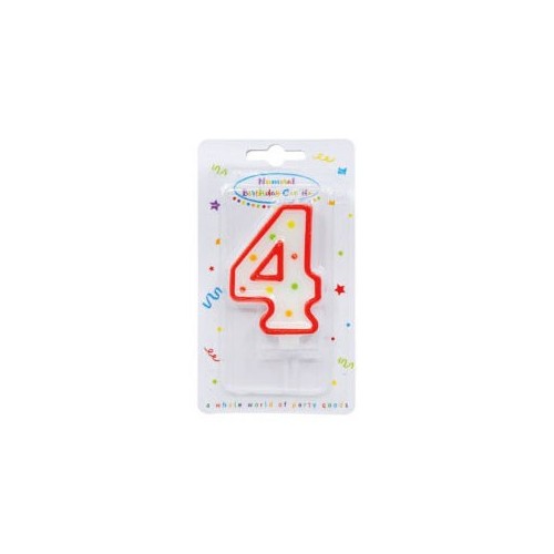 Colour birthday candle, number candle 4