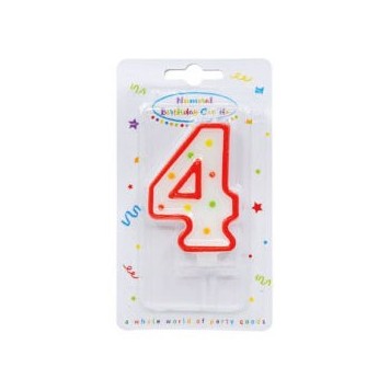 Colour birthday candle, number candle 4