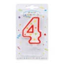 Colour birthday candle, number candle 4