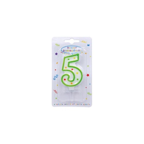 Colour birthday candle, number candle 5