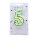 Colour birthday candle, number candle 5
