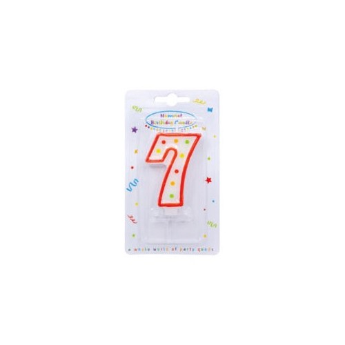Colour birthday candle, number candle 7