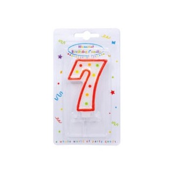 Colour birthday candle, number candle 7