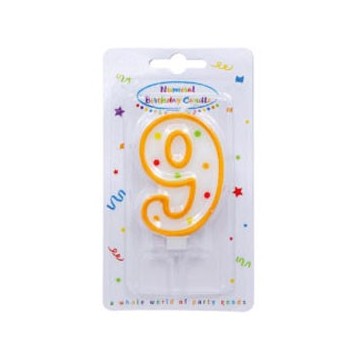 Colour cake candle, number candle 9
