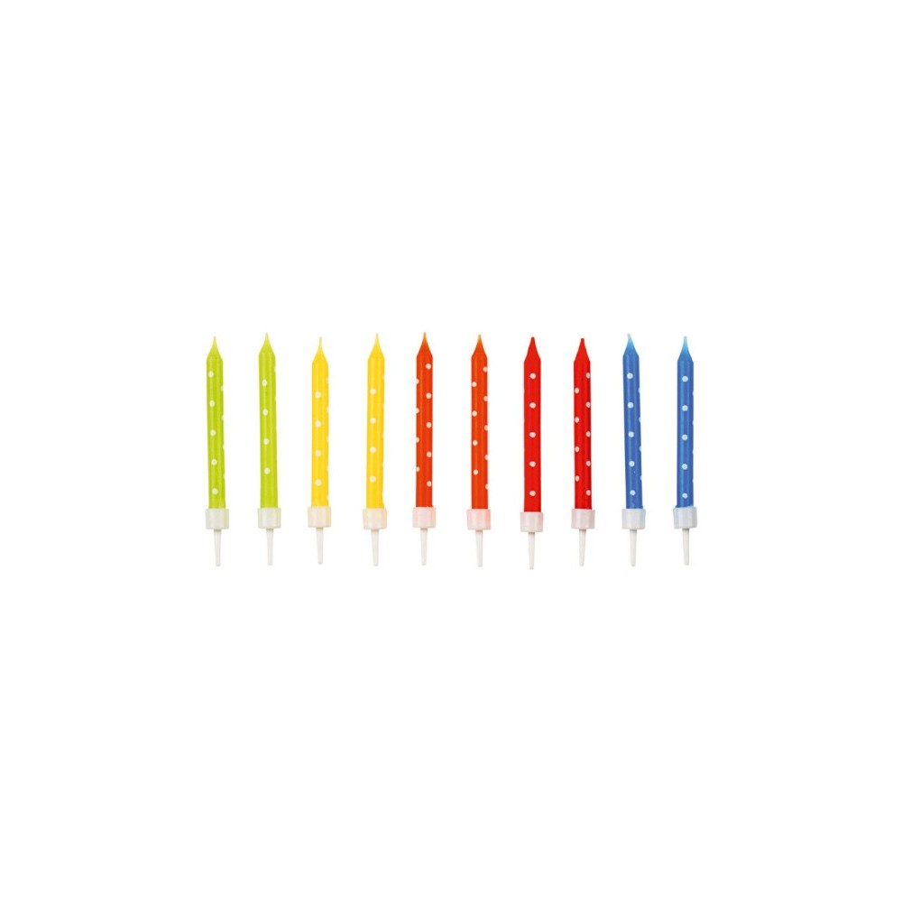 Colour Happy Birthday cake candles, set of 24 candles