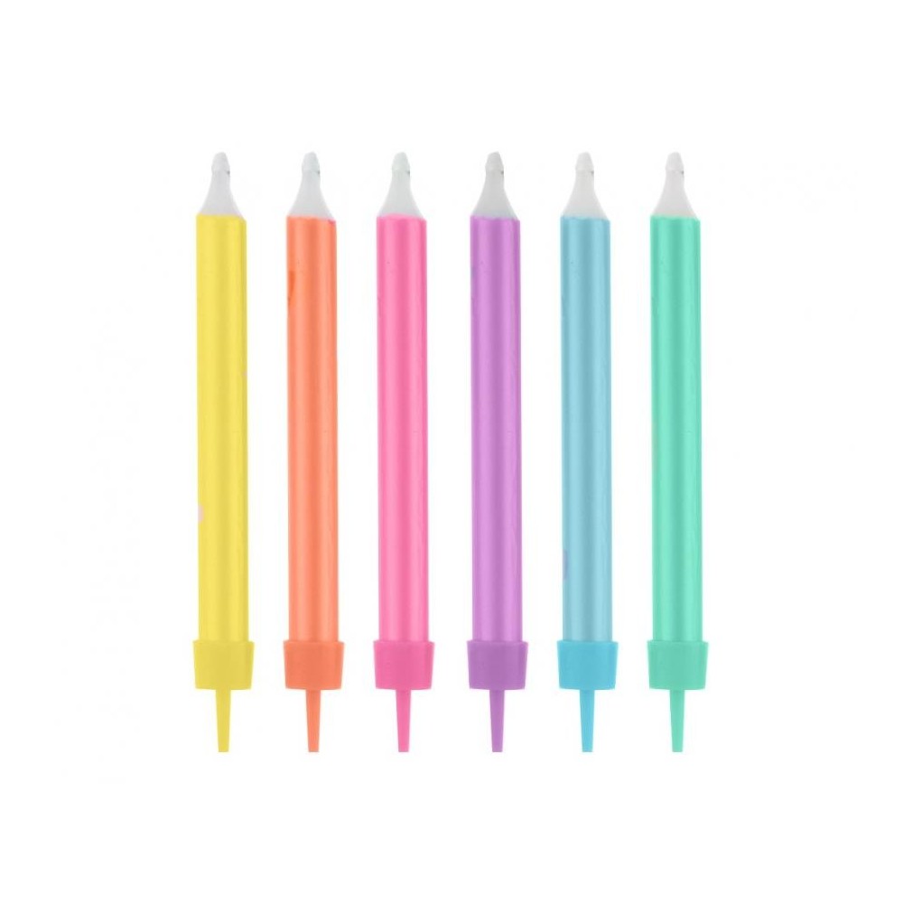 Colour Jumbo Neon cake candle, candle set 12 pcs