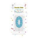 Colour Light Blue Number 0 candle