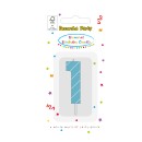 Colour Light Blue Number 1 birthday candle