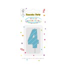 Colour Light Blue Number 4 birthday candle