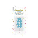 Colour Light Blue Number 8 birthday candle