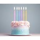 Colour Macaron Metallic, cake candle, candle set 6 pcs