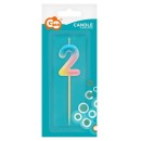 Number Pastel Ombre Colorful number 2 candle, birthday candle