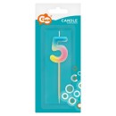Number Pastel Ombre Colorful number 5 birthday candle, cake candle