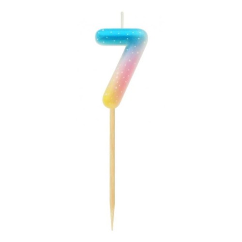 Number Pastel Ombre Colorful number 7 candle, cake candle