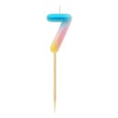 Number Pastel Ombre Colorful number 7 candle, cake candle