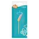 Number Pastel Ombre Colorful number 7 candle, cake candle