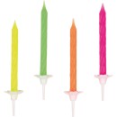 Colour Neon Happy Birthday Cake Candle Set, 10 pcs