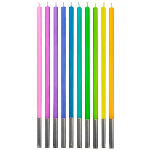 Colour Pastel birthday candle set, 10 pcs