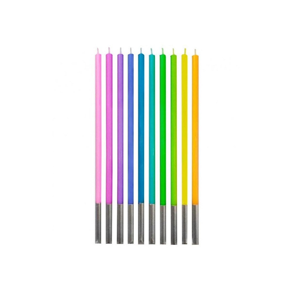 Colour Pastel birthday candle set, 10 pcs