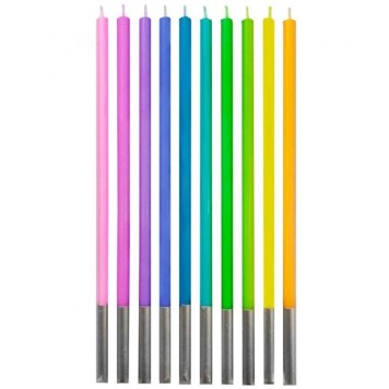 Colour Pastel birthday candle set, 10 pcs