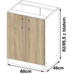 Szafka LIMA S60 + BLAT BIAŁY/DĄB SONOMA