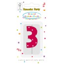 Colour Pink Pattern Number 3 candle, cake candle