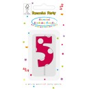 Colour Pink Pattern Number 5 cake candle