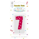 Colour Pink Pattern Number 7 Birthday Candle