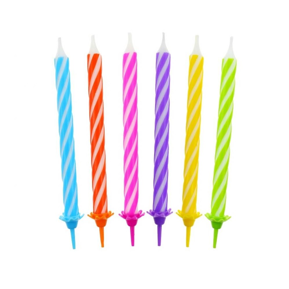 Colour Spiral birthday candle, candle set