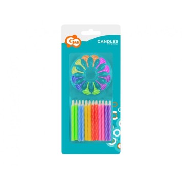 Colour Spiral birthday candle, candle set