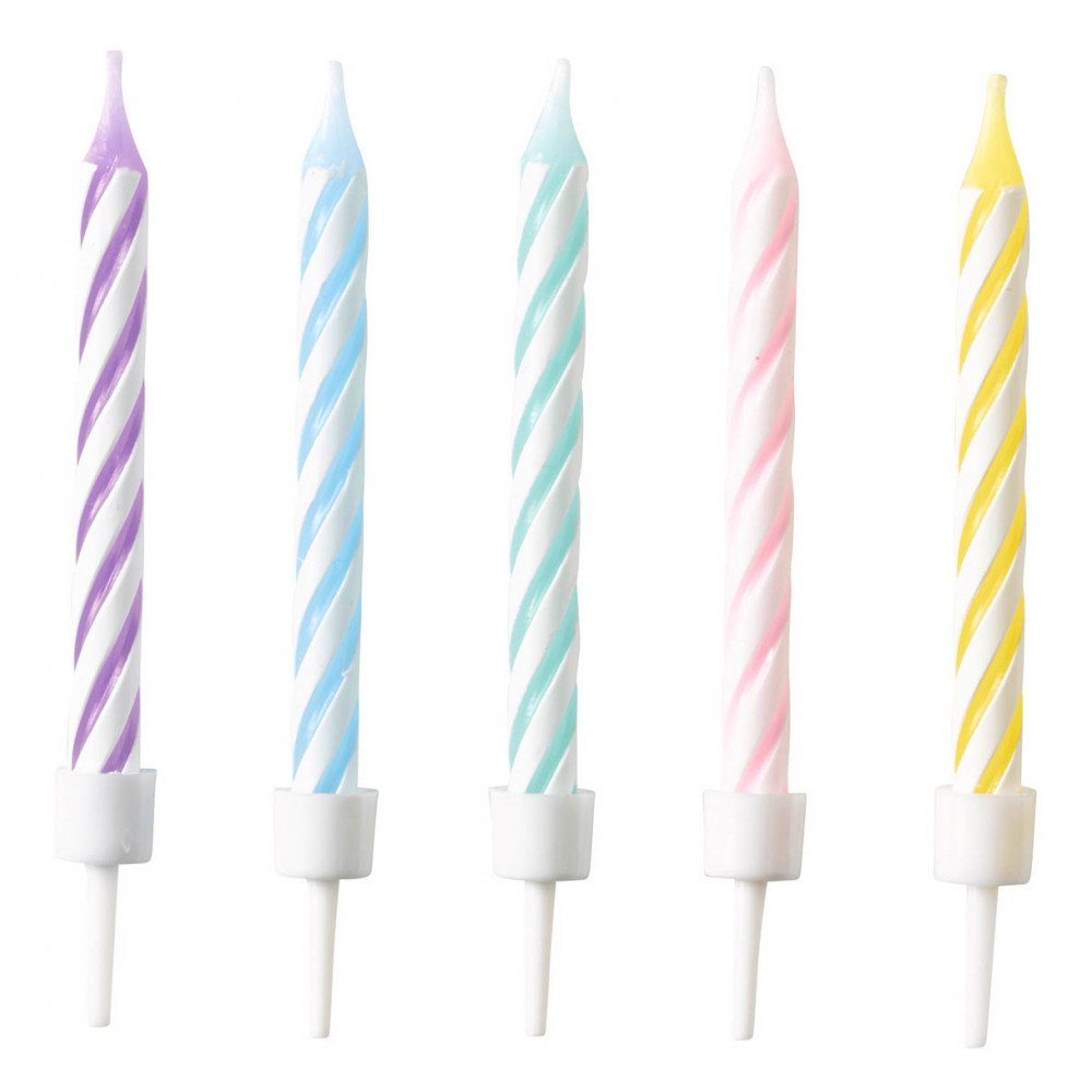 Colour spiral birthday candle, candle set 10 pcs