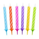 Colour Spiral birthday candle set, 12 pcs