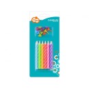 Colour Spiral birthday candle set, 12 pcs