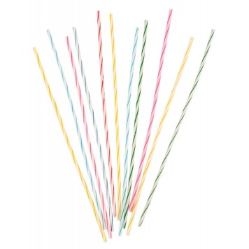 Colour spiral cake candle set, 24 pcs