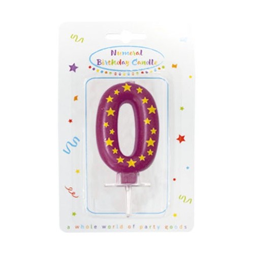 Colour cake candle, number candle 0