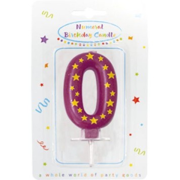 Colour cake candle, number candle 0