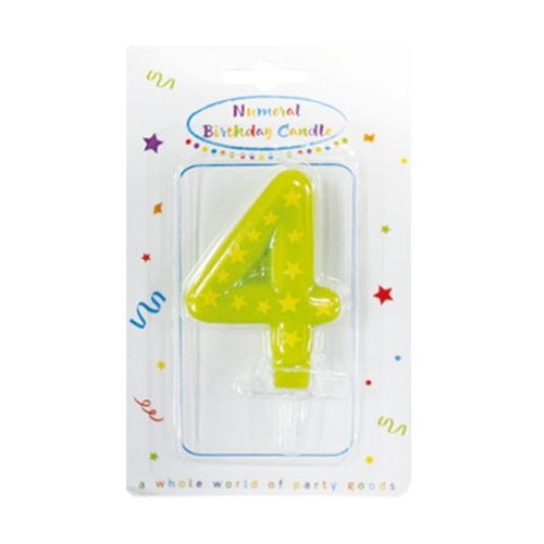 Colour birthday candle, number candle 4