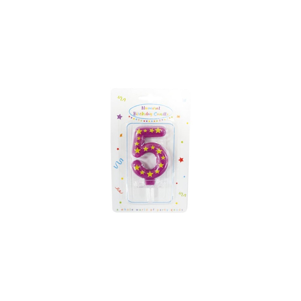 Colour birthday candle, number candle 5