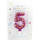 Colour birthday candle, number candle 5