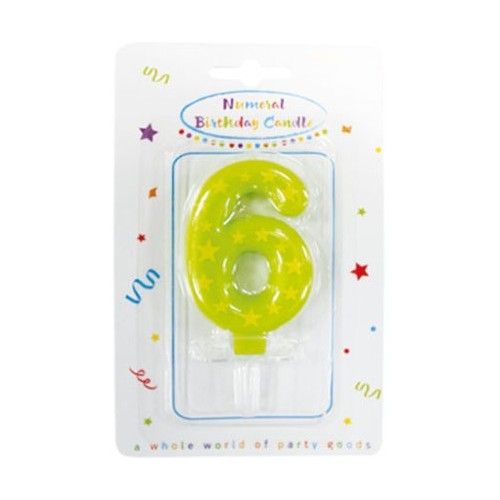 Colour birthday candle, number candle 6